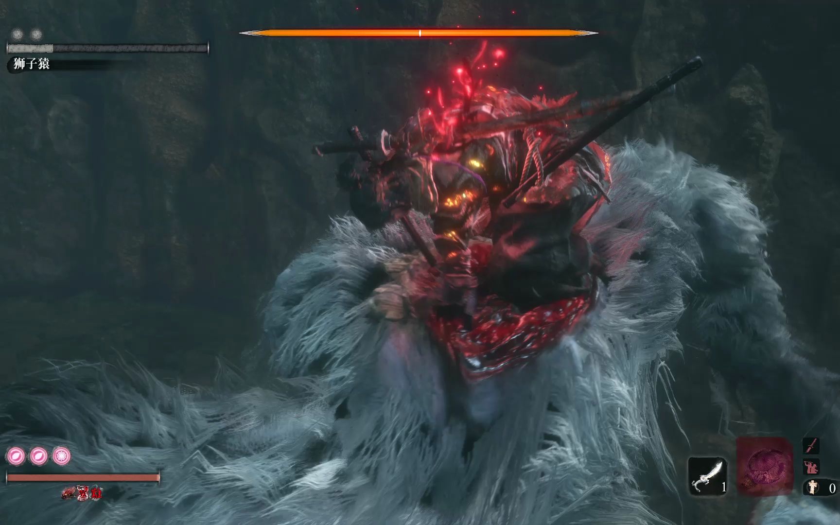 【只狼】 无首狮子猿 二刺猿快速打法,硬抗血吼 二阶段仅用时20秒