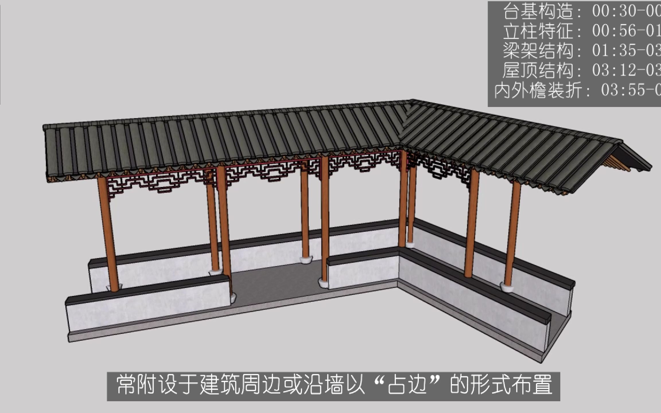 活动作品苏式古典园林中折廊的su绘制含大木构架
