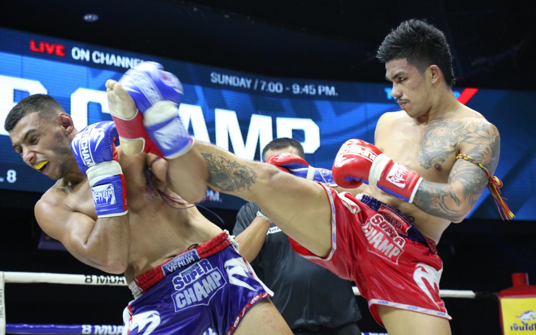 泰拳超级冠军65公斤级泰国选手潘瑞特vs伊朗选手萨曼阿舒里