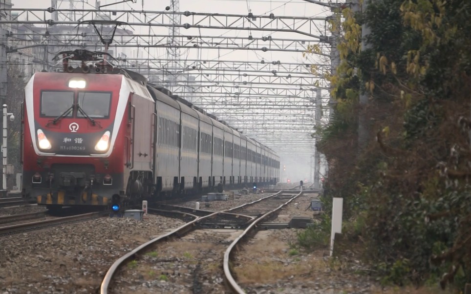 【中国铁路】【南昌二场】武局南段hxd1d 0269牵引电力客车z392次鸣笛