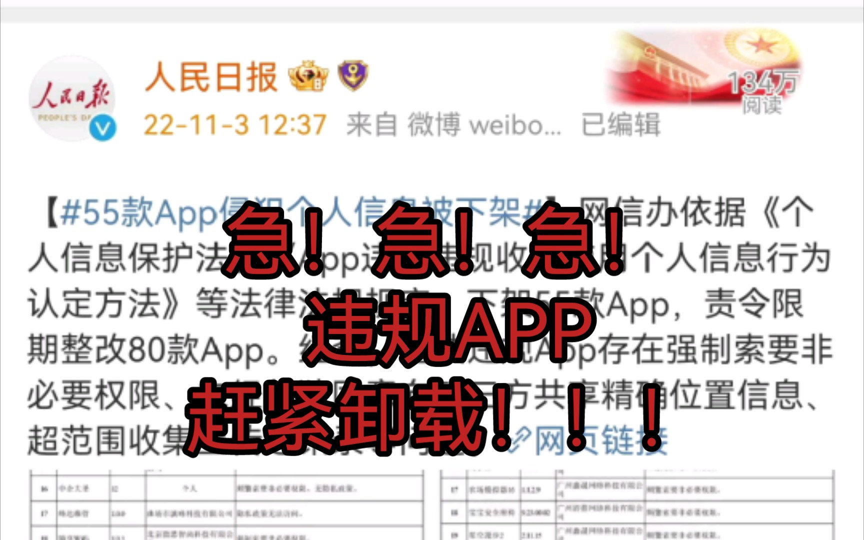 人民日报:这些APP非法偷取你的隐私,有的赶紧卸载了!哔哩哔哩bilibili