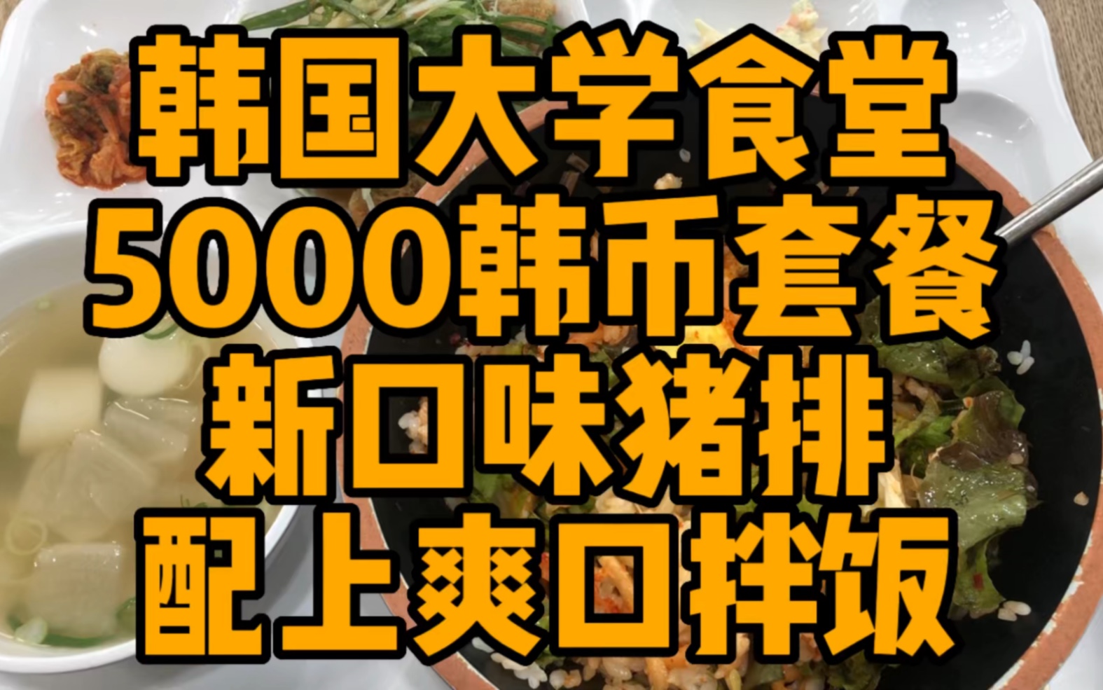 韩国大学食堂|5000韩币套餐,新口味猪排,配上爽口拌饭.哔哩哔哩bilibili