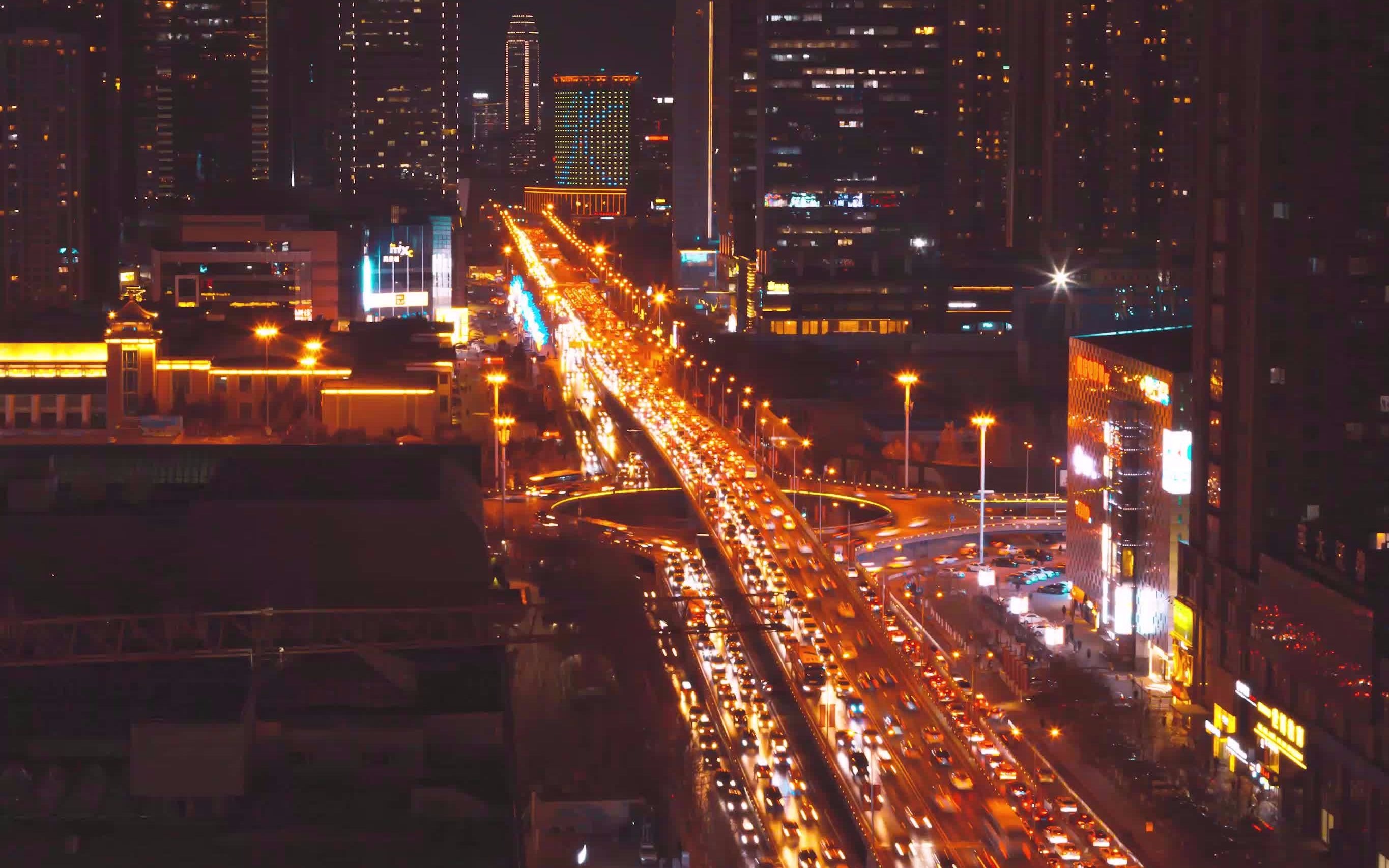 青年大街文化立交桥延时