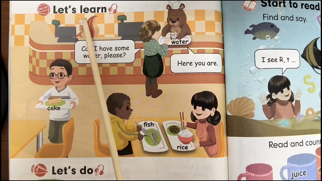 人教版小学英语三年级上册第五单元b部分lets learn &lets do书本第
