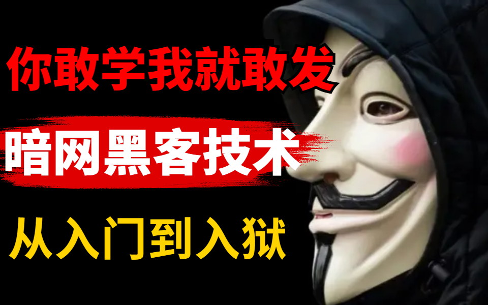 只要你敢学我就敢发!500集暗网黑客教程,从入门到入狱!全程干货无废话,学不会我退出安全圈!