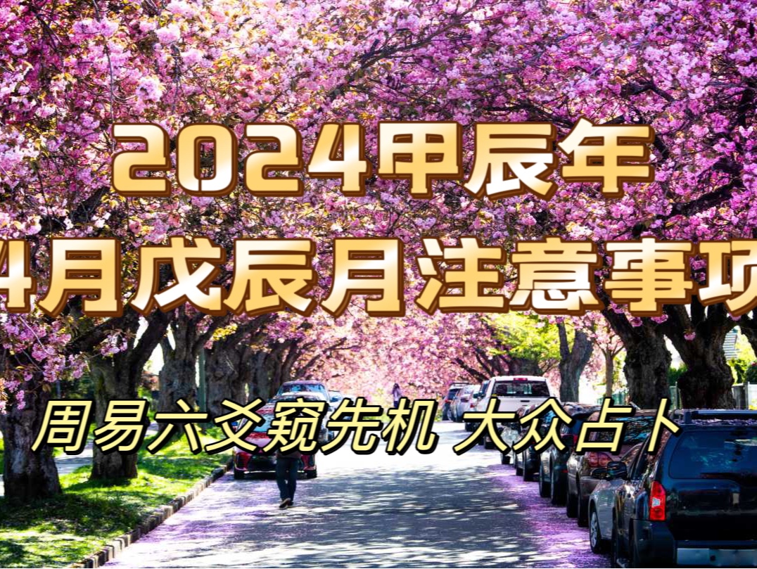 2024甲辰年4月戊辰月注意事项 |周易六爻窥先机哔哩哔哩bilibili