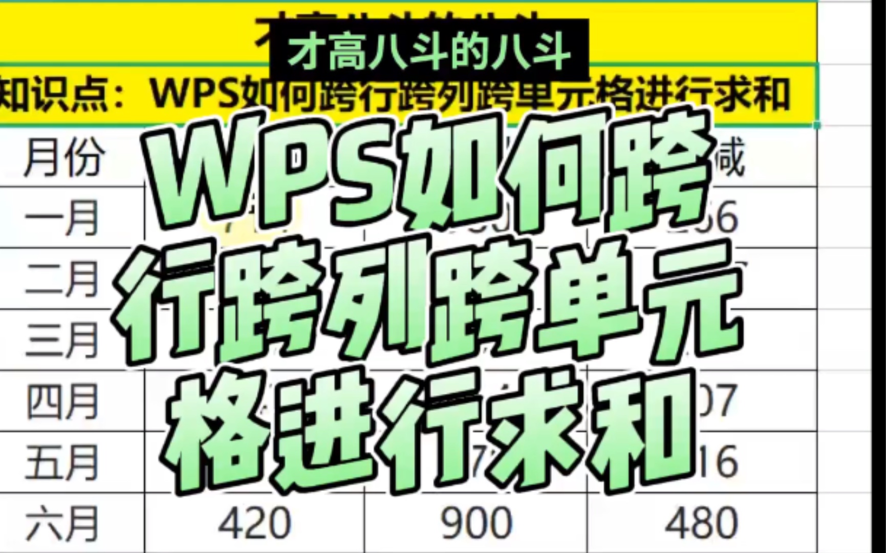 WPS如何跨行跨列跨单元格进行求和哔哩哔哩bilibili