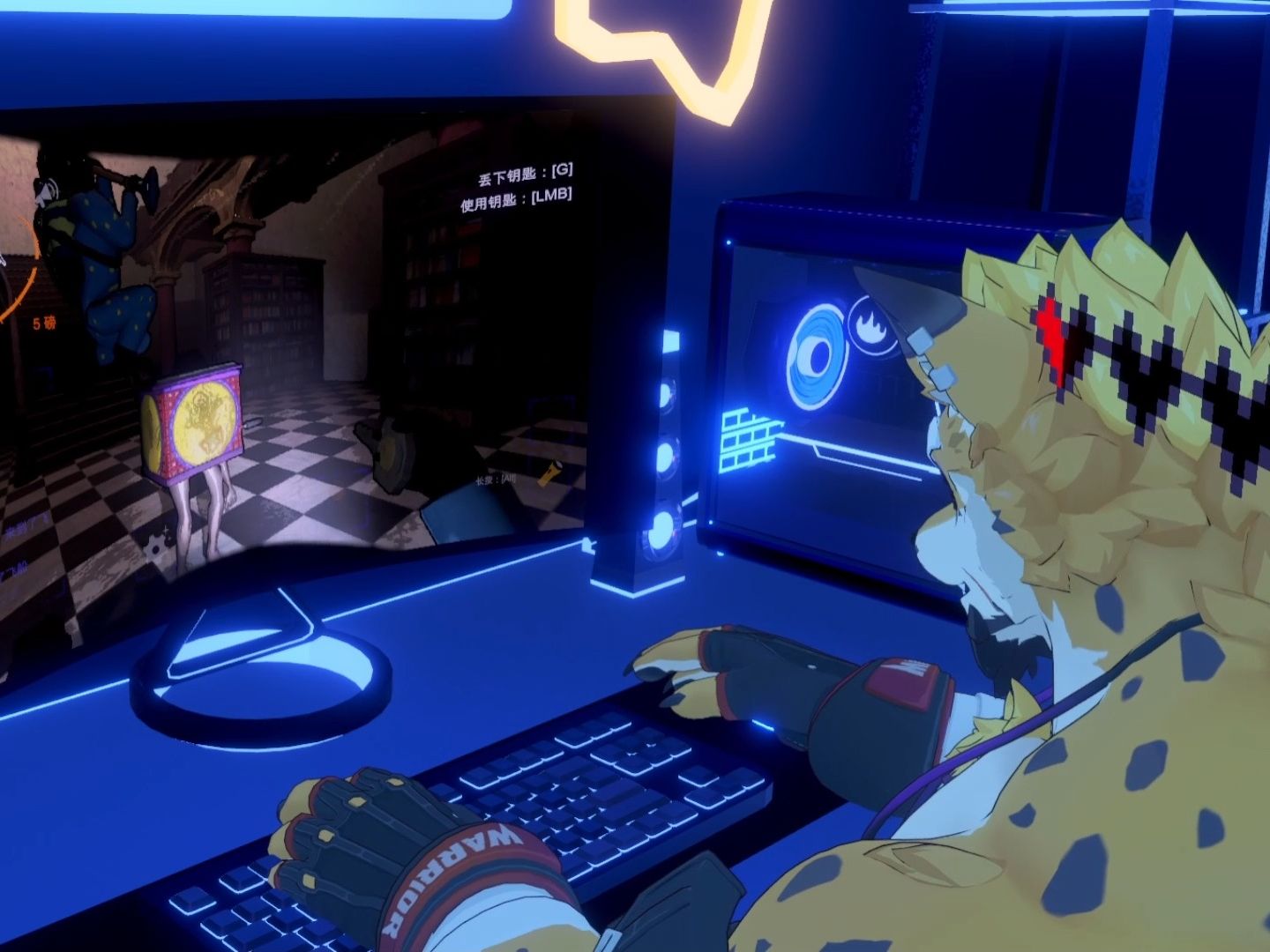 3d福瑞皮套人沉浸式游戏直播新模式展示!