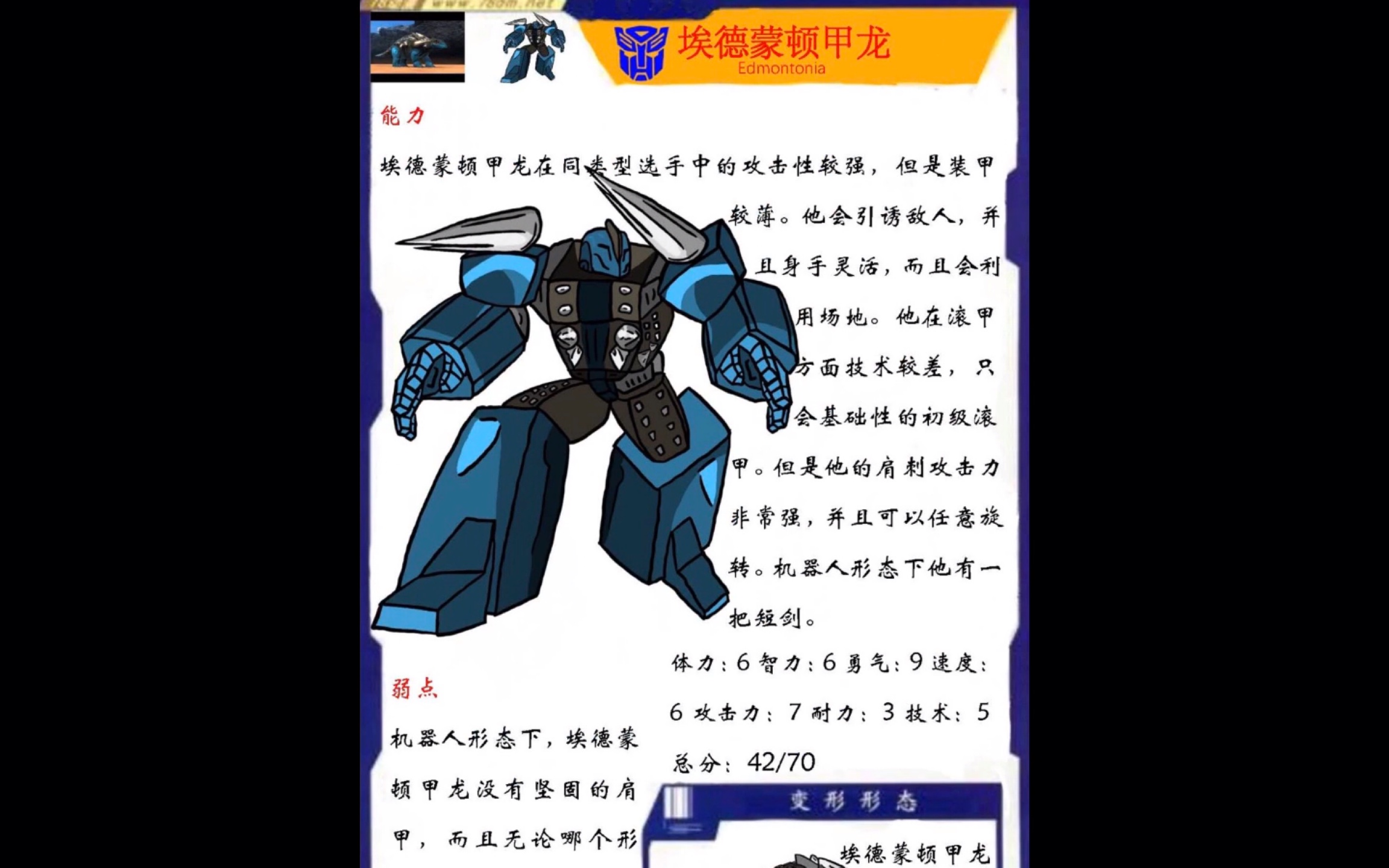 *恐龙争霸变形金刚版*第十七幅:埃德蒙顿甲龙