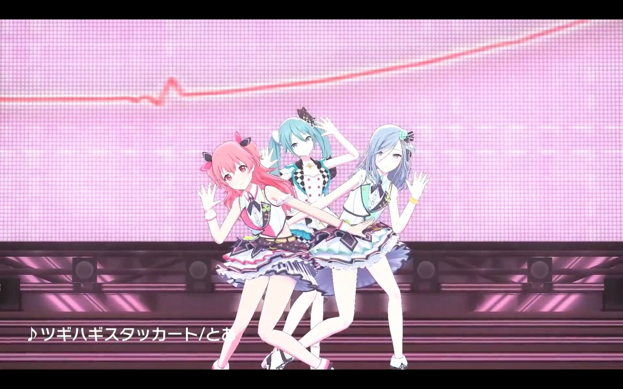 [图]【桃井愛莉×日野森雫×初音ミク】ツギハギスタッカート（拼凑的断音）【3DMV／『世界计划 多彩舞台』收录曲 SEKAI ver.】