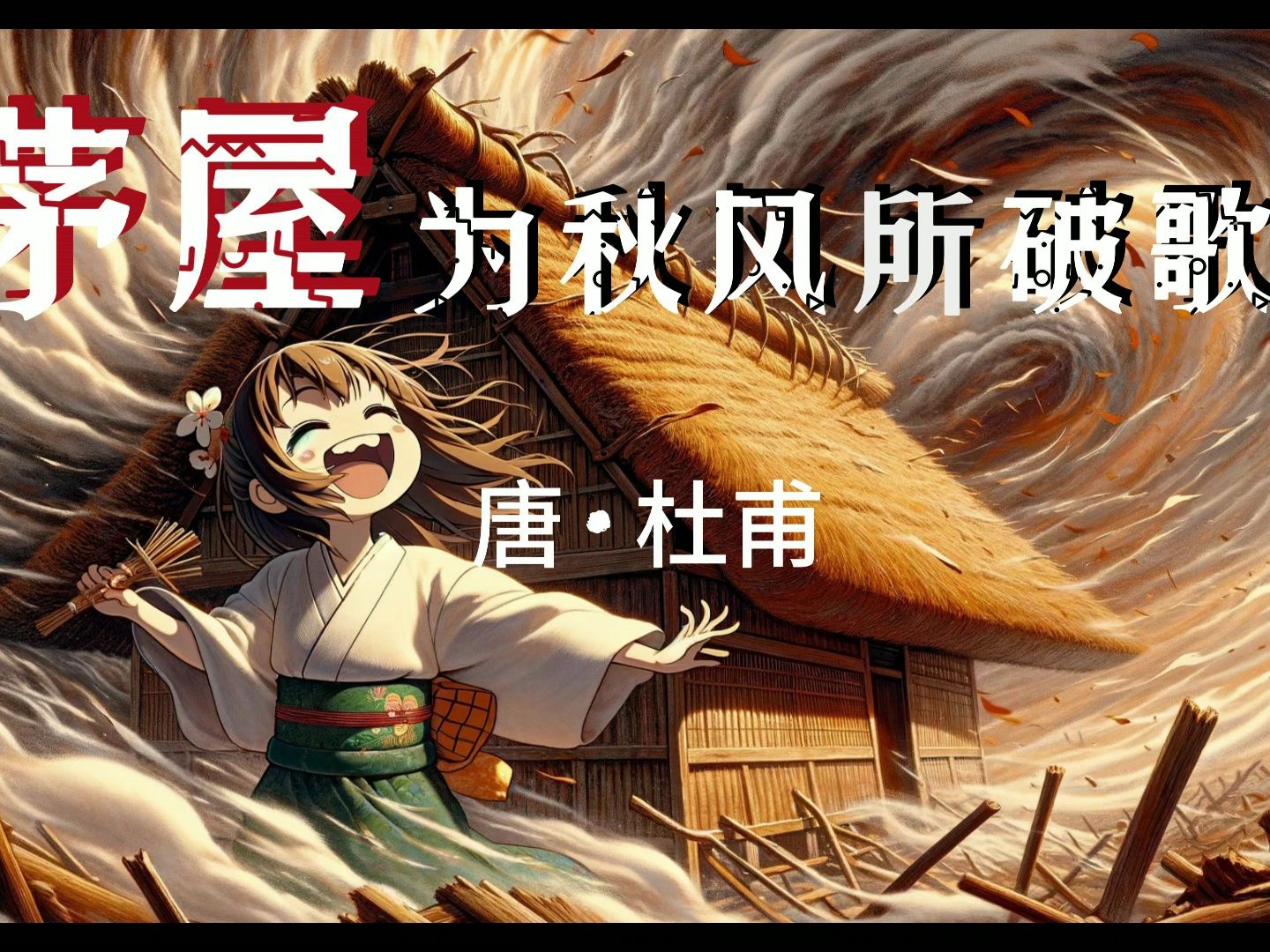 [ai创作]茅屋为秋风所破歌,但是二次元