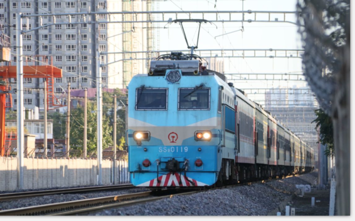 京局邯段ss8-0119牵引k7725次(秦皇岛-邯郸)通过京广线保定小南河机位