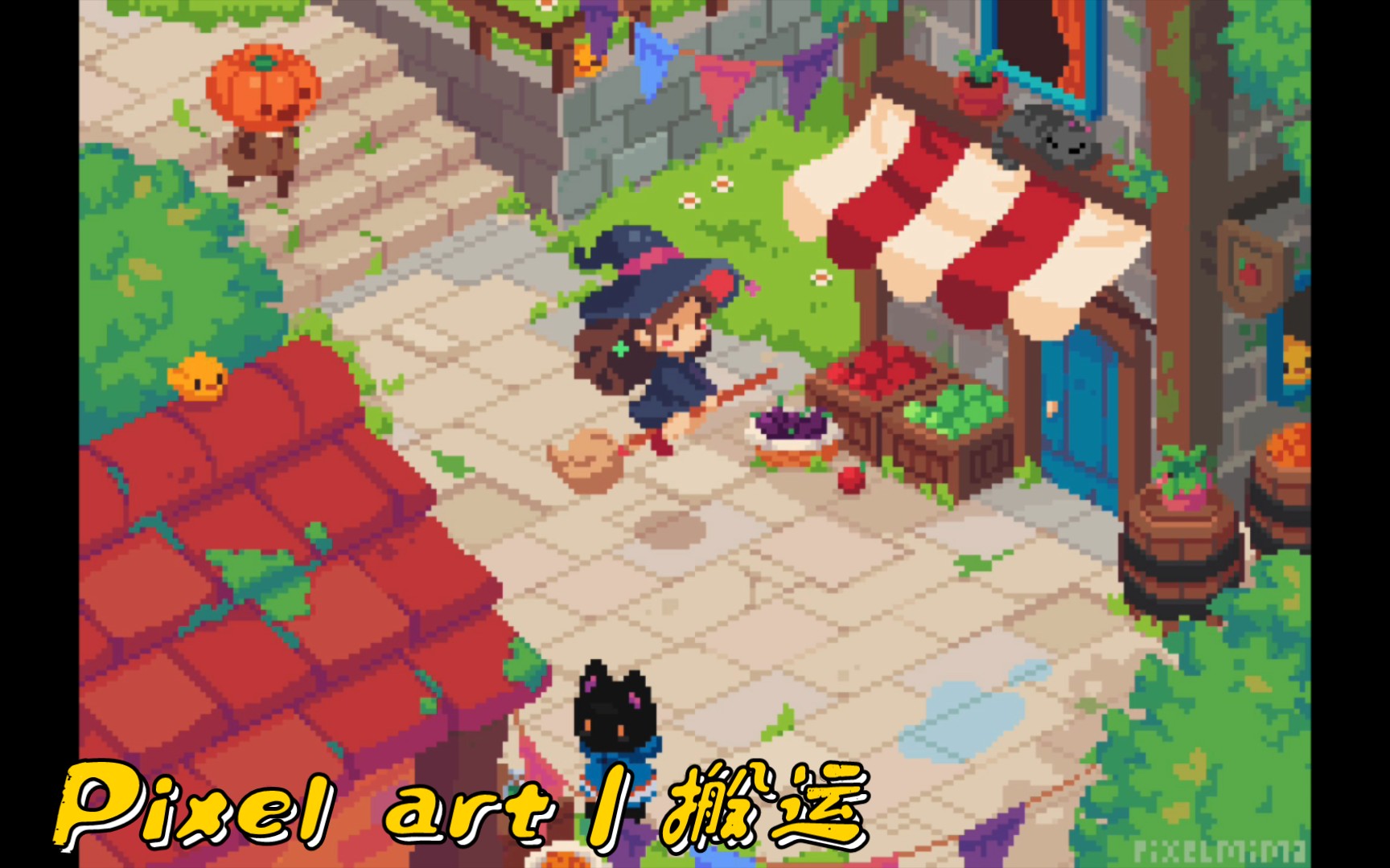 Pixel art|搬运小镇上的女巫可爱&卡通像素画搬运哔哩哔哩bilibili