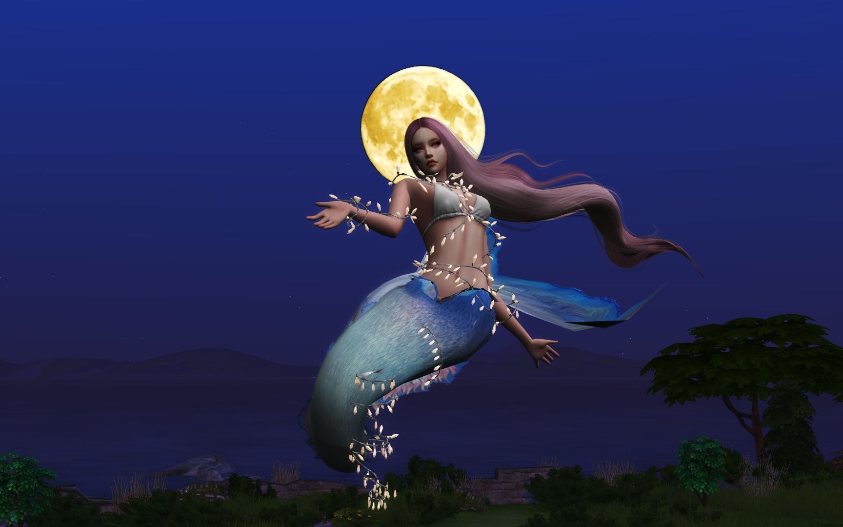 模拟人生4岛屿生活把美人鱼都给我烤咯