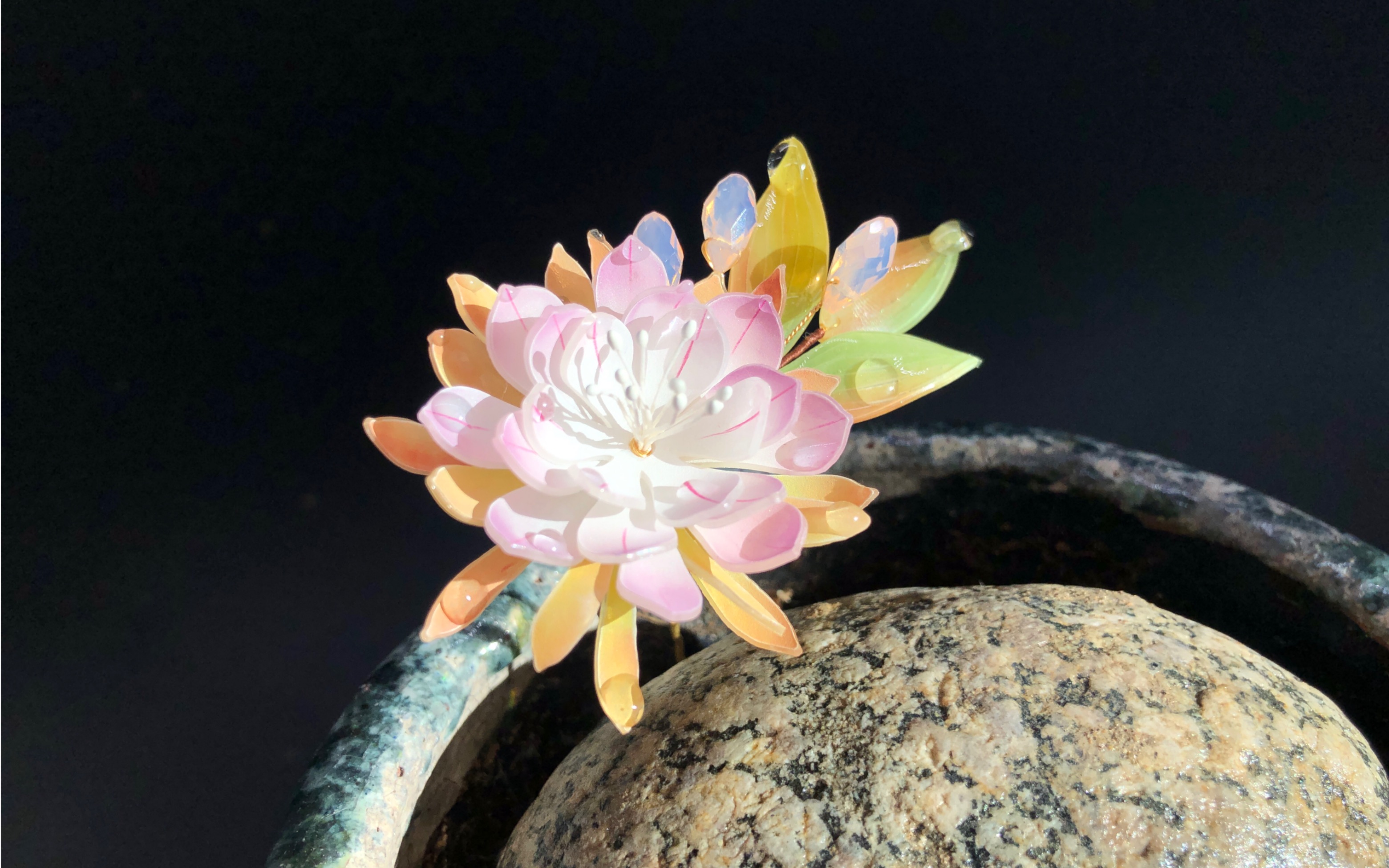 【热缩片】【热缩昙花】做了两只昙花,随机放福袋里了,希望收到的仙女