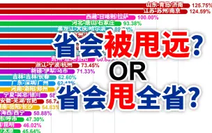 下载视频: 省会是被甩开还是拉大差距？各省非省会GDP第一占省会GDP比例排行(1978-2021)【数据可视化】