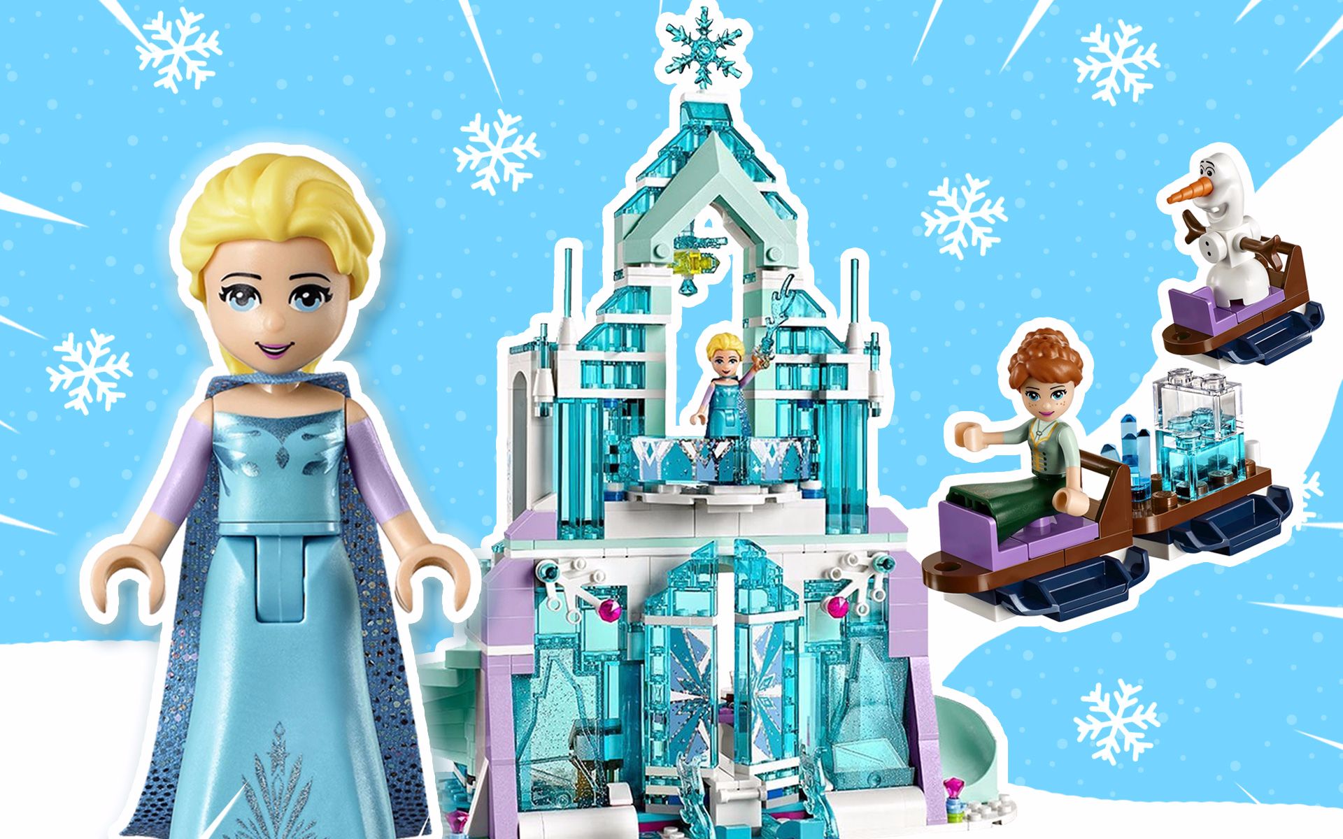 乐高积木冰雪奇缘玩具!拼搭艾莎的冰雪魔法城堡_哔哩哔哩_bilibili