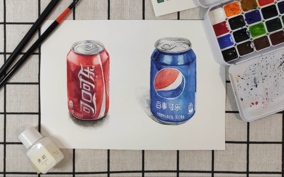 【水彩】喝可(ji)乐(tang)吗