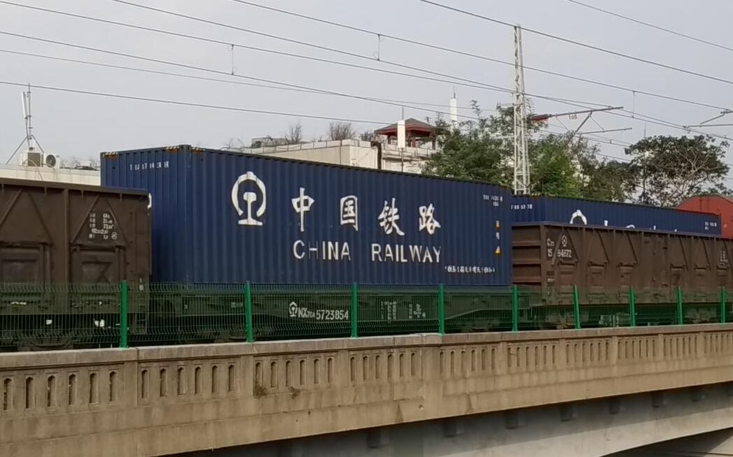 典中典之3c拉货——武局江段hxd3c-0134牵引混编货列通过长江大桥司