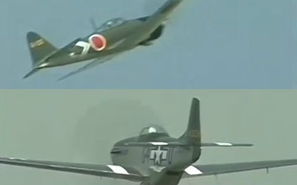 [图]【空战之星】珍贵录像~50年后的相遇！A6M5零战 VS P-51野马