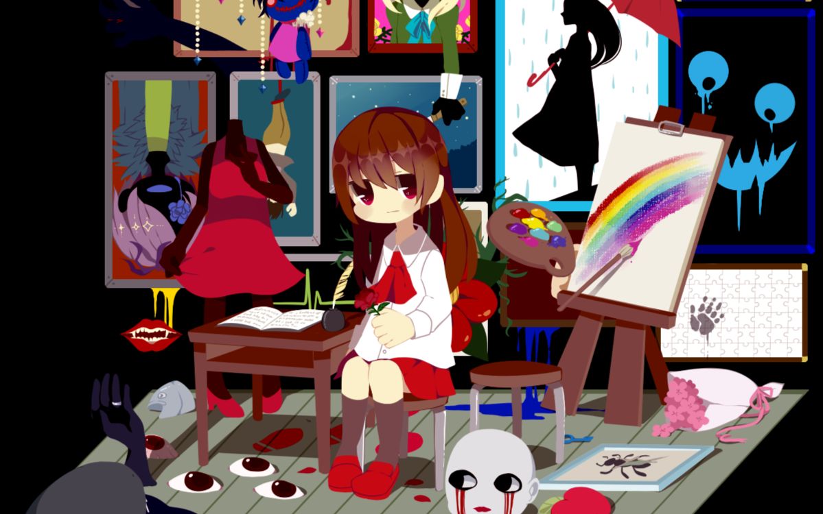 2d恐怖游戏《ib恐怖美术馆》实况解说(第一期) - 在异世界中相遇_哔哩