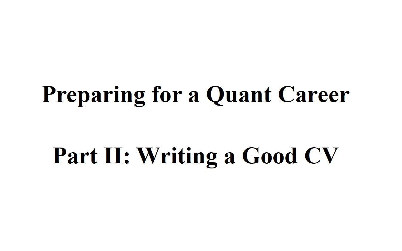 藤校商科博士分享量化金融MFE简历修改(一)| Writing a good CV for quant career  1哔哩哔哩bilibili