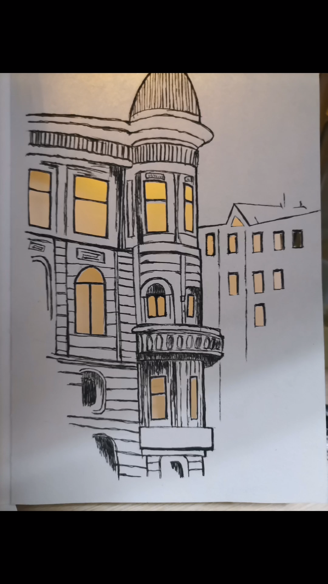 建筑速写#相信光素描临摹,创意来源于