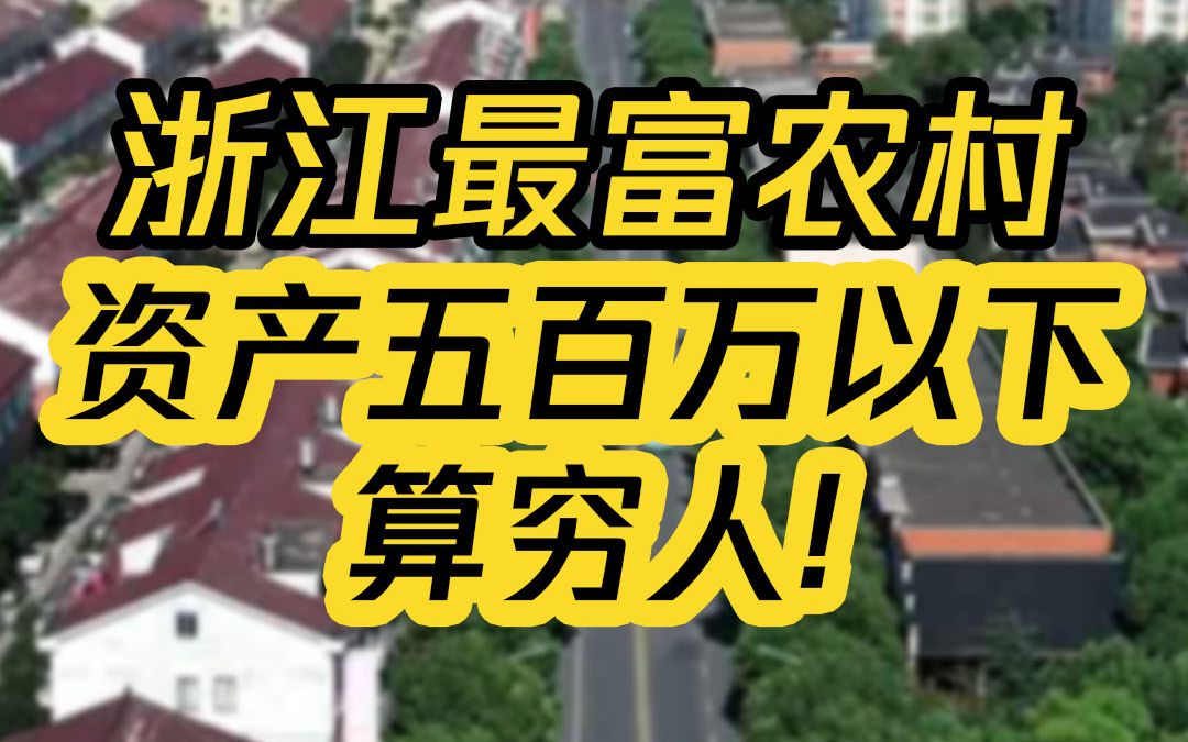 揭秘浙江最富裕的农村,资产500万以下算穷人哔哩哔哩bilibili