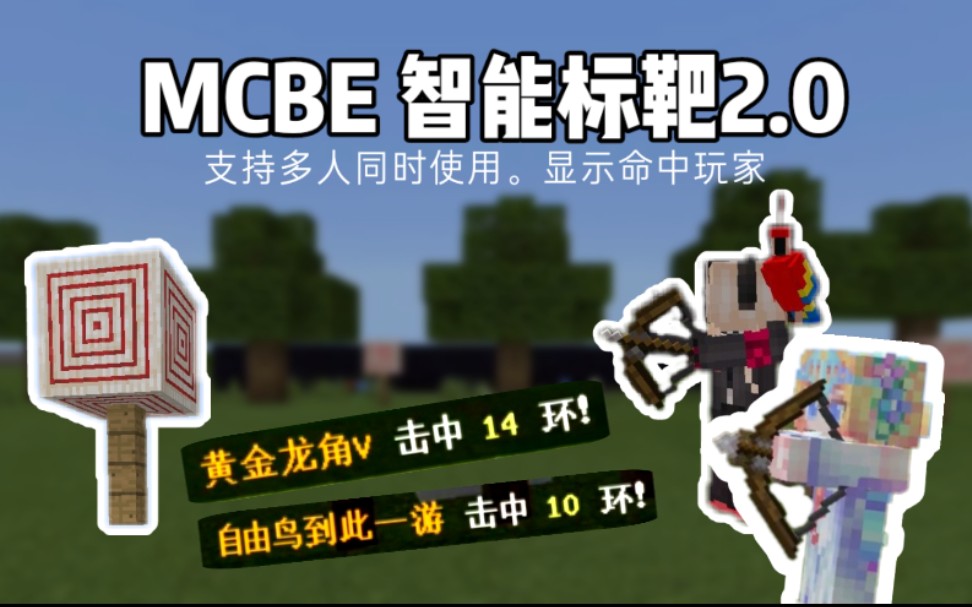 [MCBE] 智能标靶优化版 多人适用!uid准确识别命中玩家.我的世界指令小作品 自由鸟233哔哩哔哩bilibili