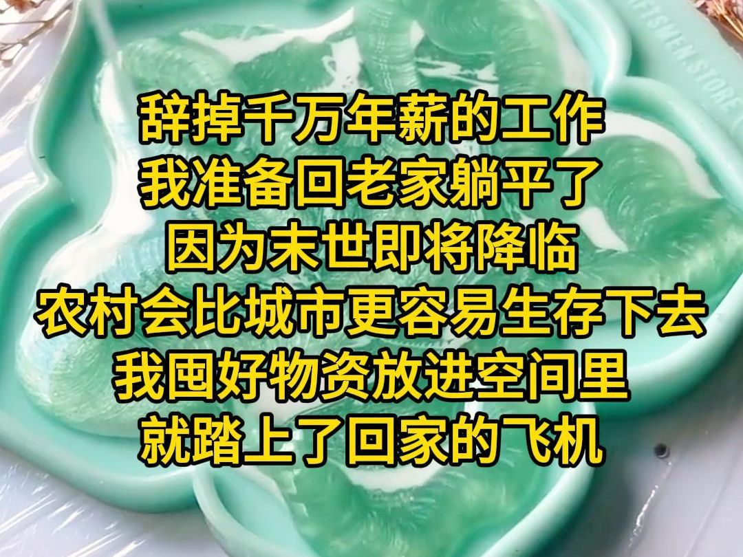 [图]《最佳逃离》辞掉千万年薪的工作，我准备回老家躺平了。因为末世即将降临，农村会比城市更容易生存下去。我囤好物资放进空间里，就踏上了回家的飞机