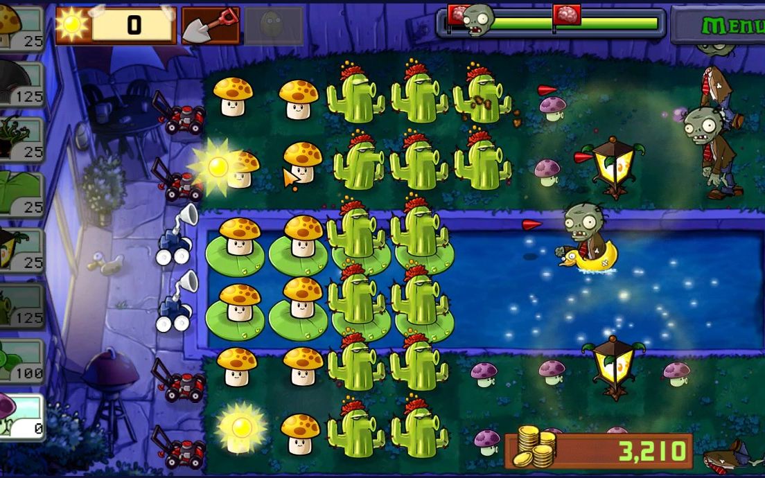 【膀胱结石】pvz1:关卡4-4 三叶草可以吹走迷雾和所有的气球僵尸 过关