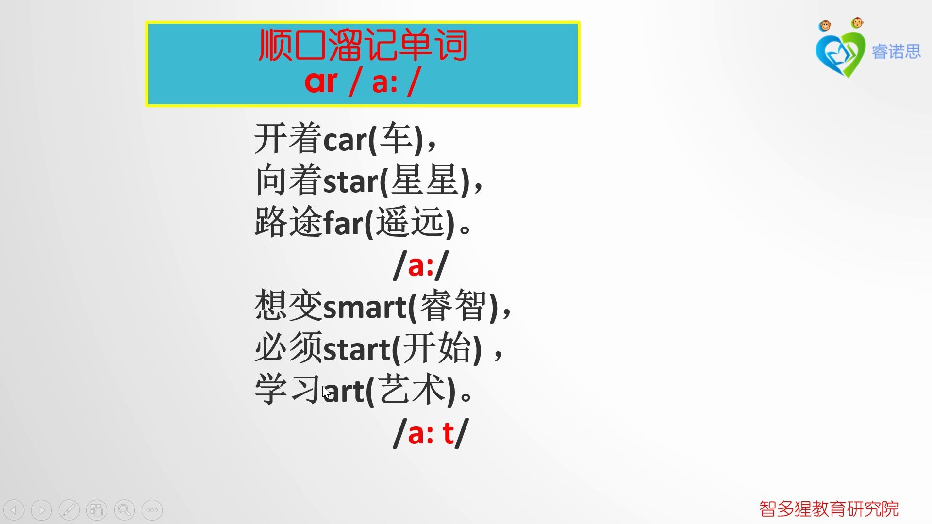 顺口溜记单词10ar发音为a的单词