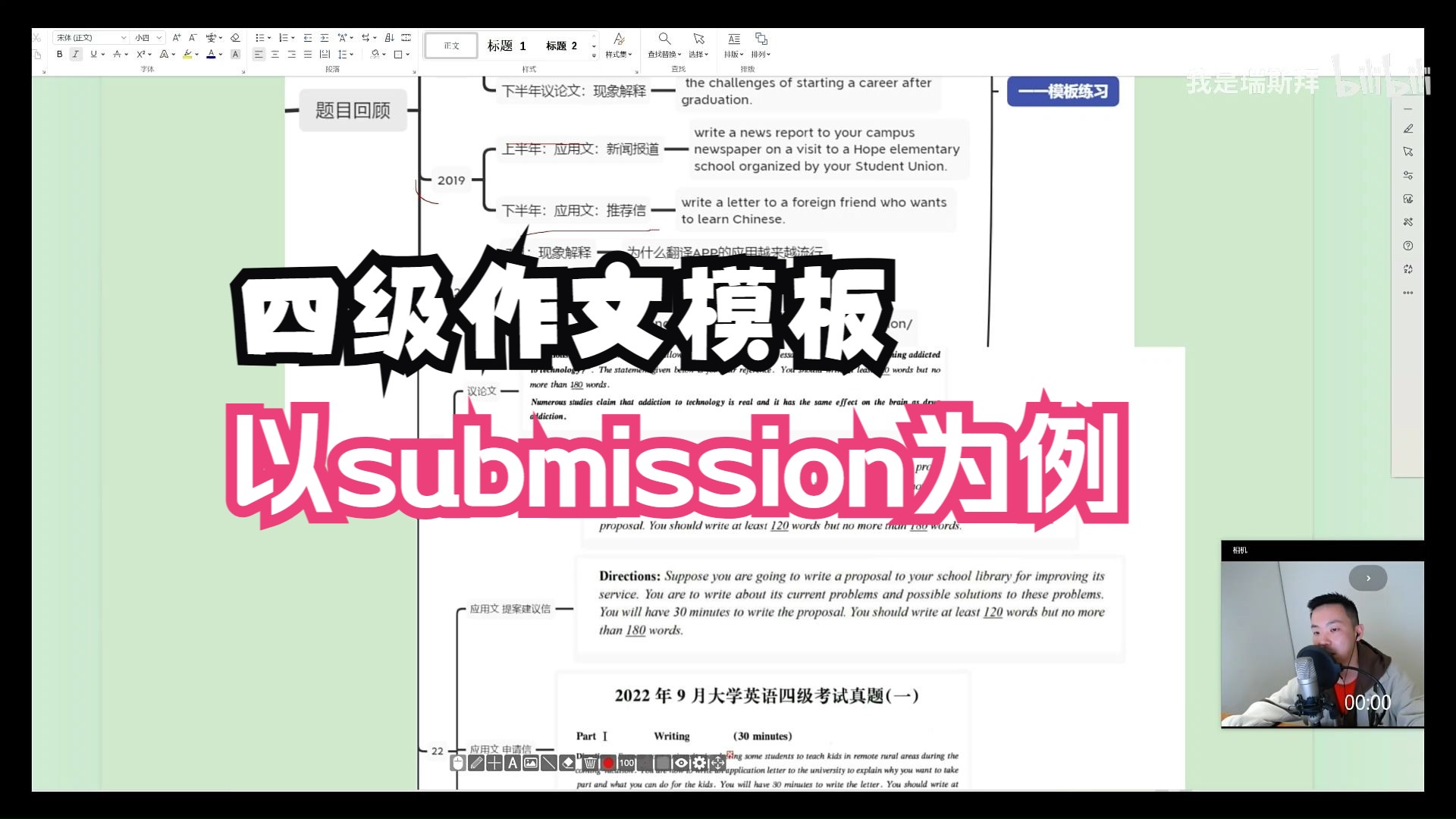 24下 四级作文模板 我是瑞斯拜(23年12月最新真题为例)哔哩哔哩bilibili