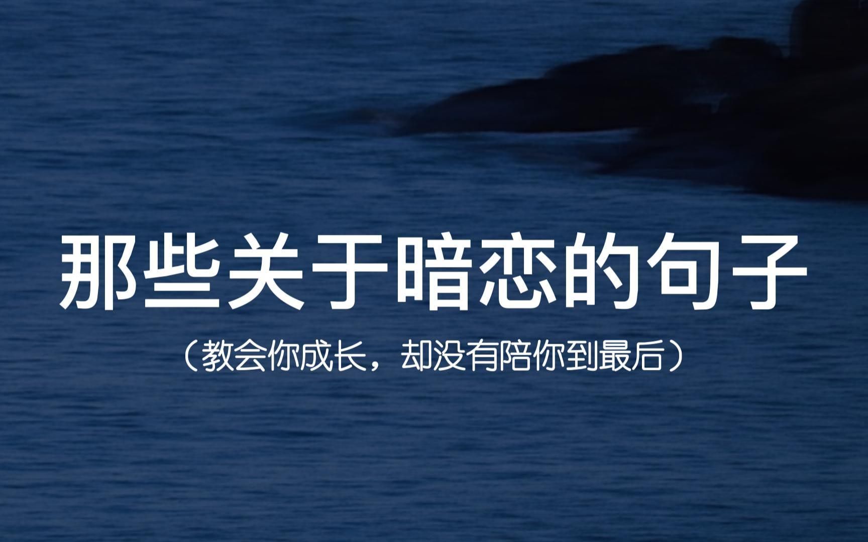 “我有查访客的习惯,因为我在等一个人……”||那些关于暗恋的句子哔哩哔哩bilibili