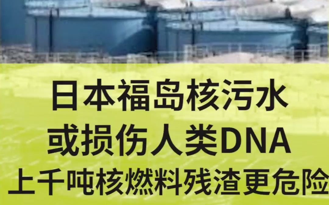 日本福岛核污水或损伤人类dna