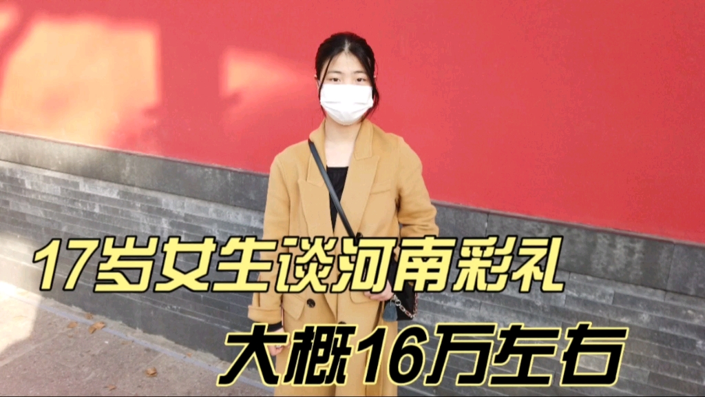 17岁女生谈河南当地彩礼,大概16万左右,感情好可以不收哔哩哔哩bilibili