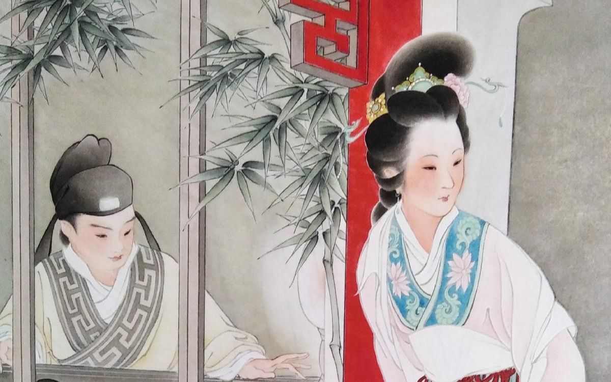 临摹王叔晖《西厢听琴》