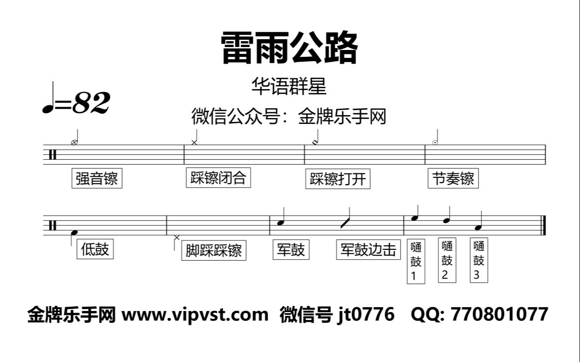 公路架子鼓谱图片