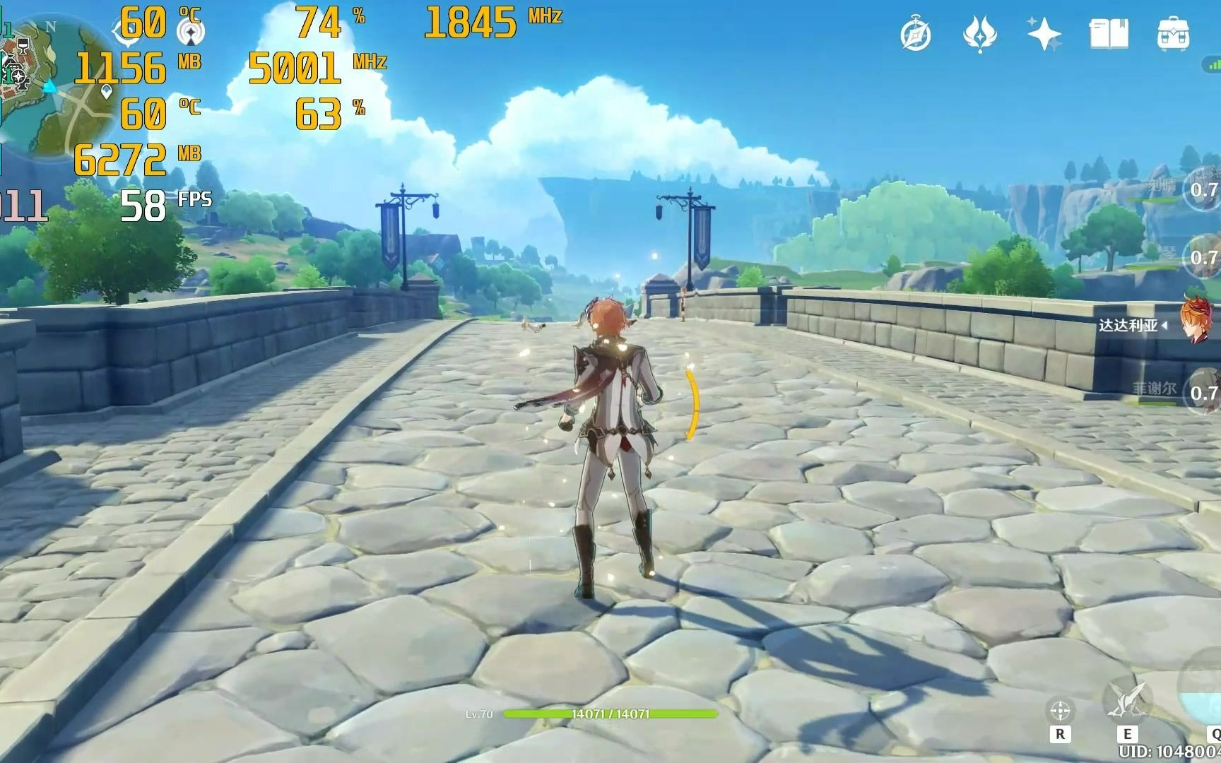 新买的thinkbook15mx450到了跑下原神看看帧率如何