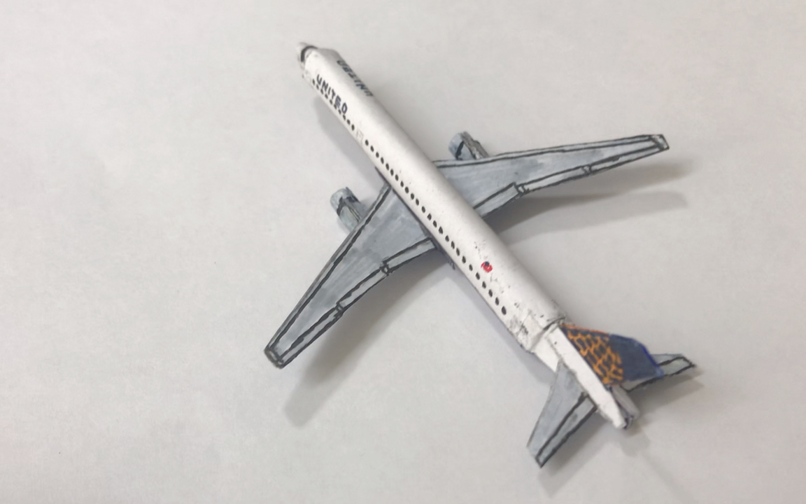 联航波音757客机纸模,up本人最喜欢的波音机型