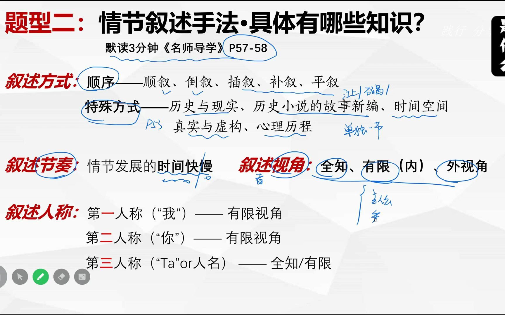 [图]黄颖：小说叙述顺序、节奏、全知视角（高三语文总复习）