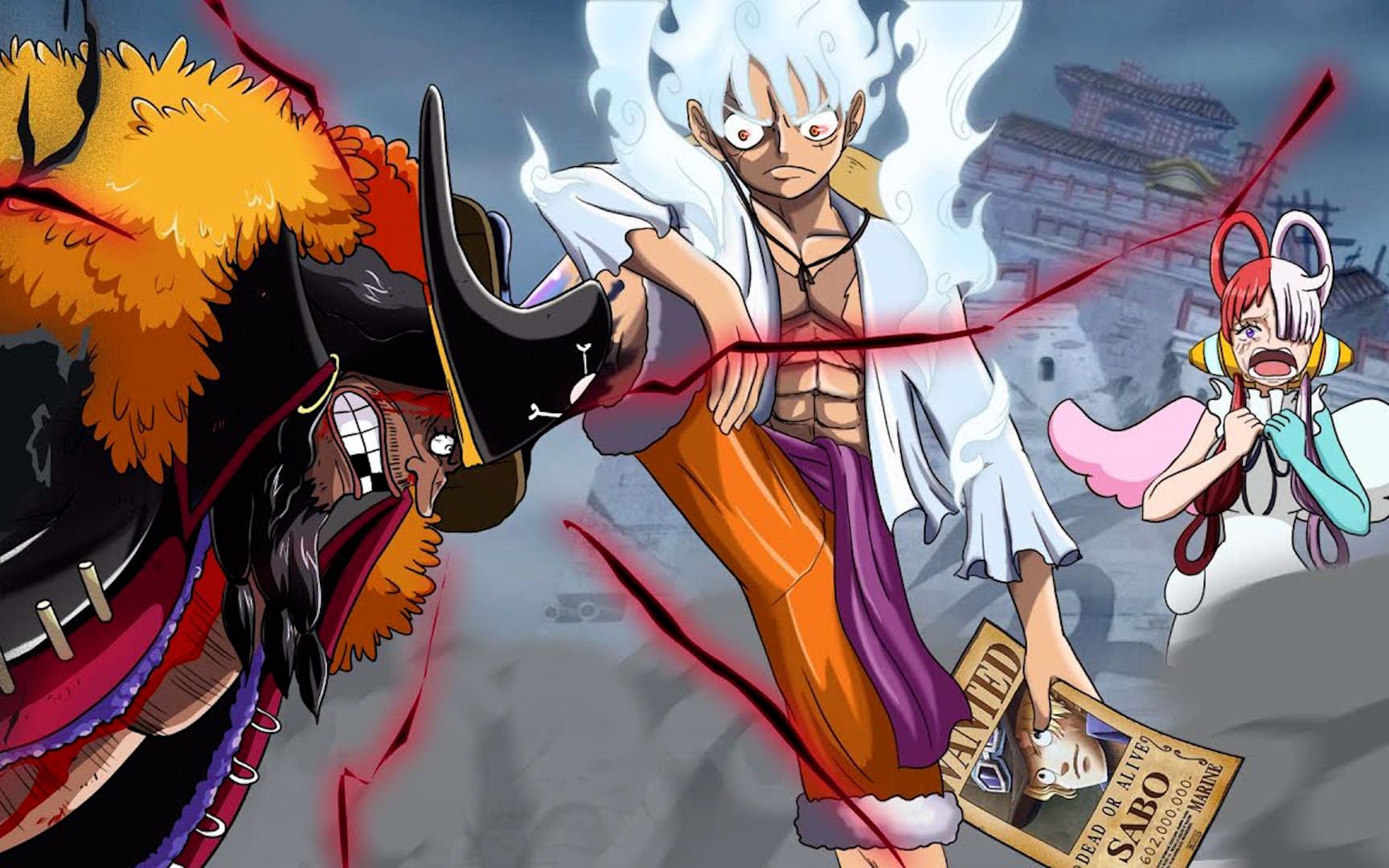 海贼王2022剧场版同人,为了拯救红发女儿,尼卡路飞终于打败黑胡子