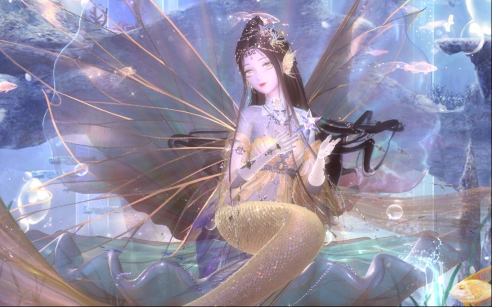 穿上精灵翼的人鱼套也不错