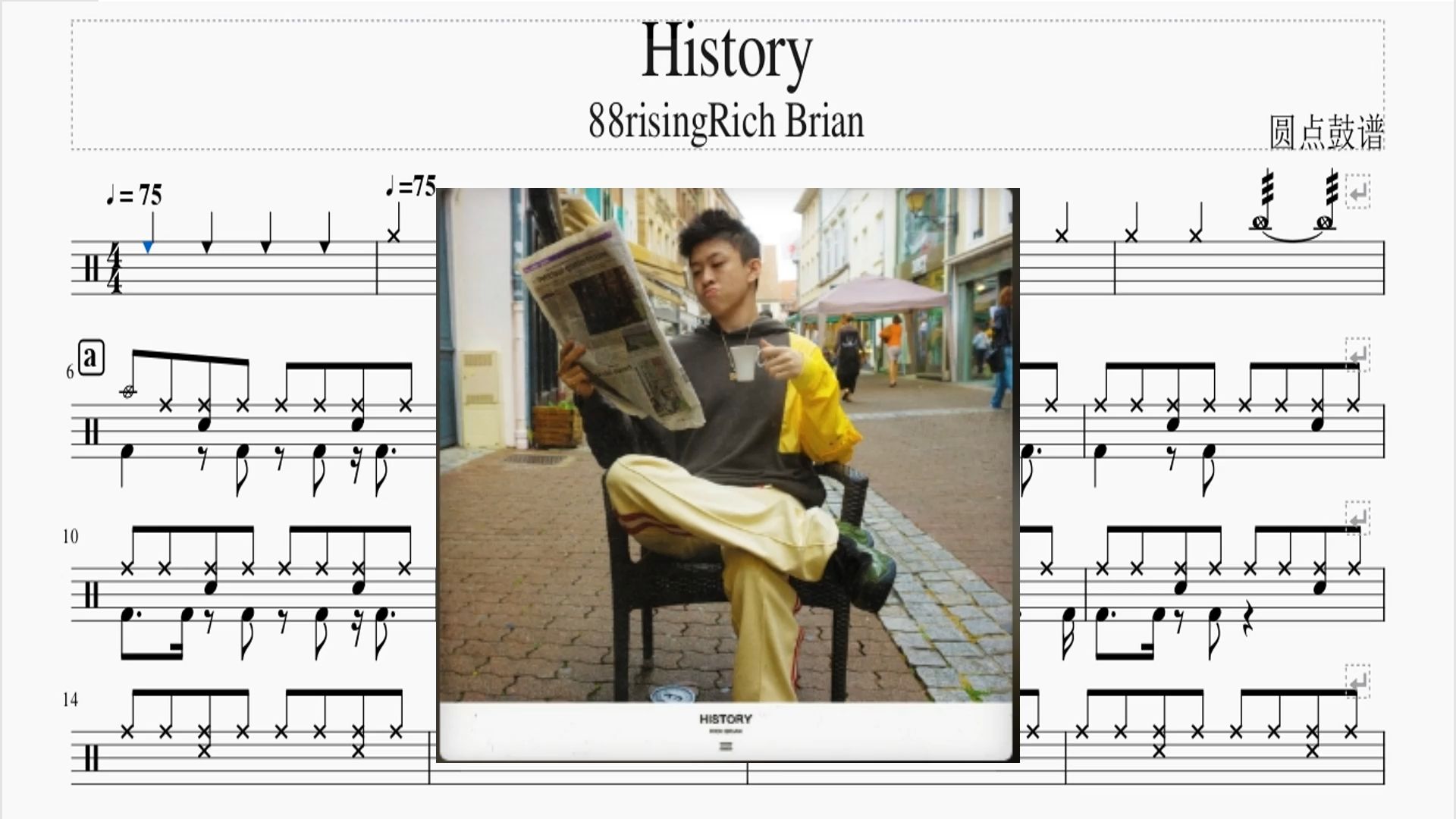 88risingRich Brian, 《History》架子鼓鼓谱哔哩哔哩bilibili