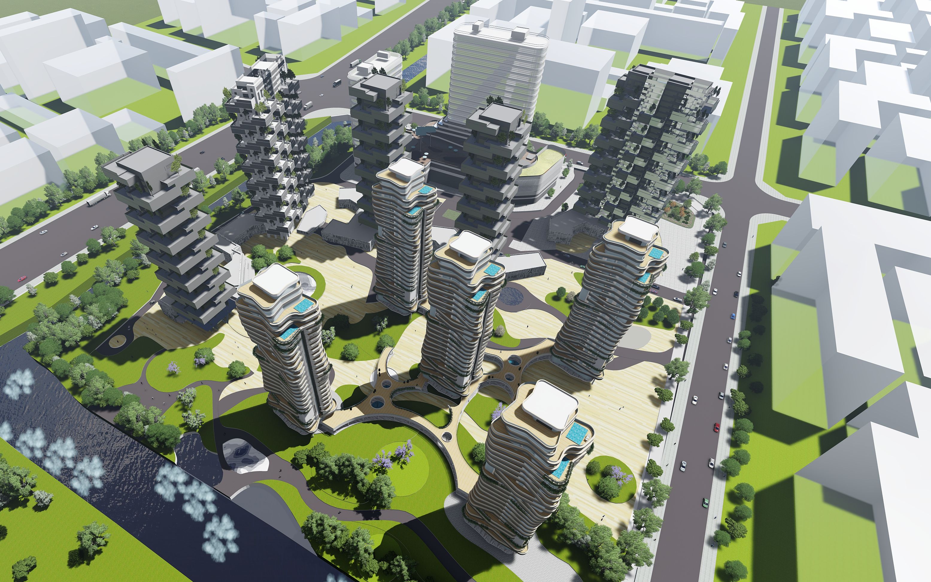 城市中心区设计 lumion渲染