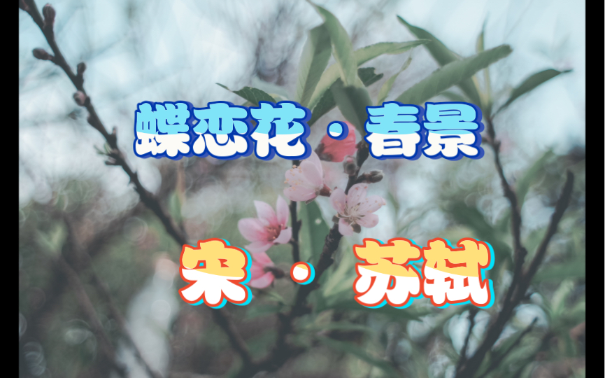 蝶恋花ⷦ˜妙‹轼花褪残红青杏小.燕子飞时,绿水人家绕.枝上柳绵吹又少.天涯何处无芳草.墙里秋千墙外道.墙外行人,墙里佳人笑.笑渐不闻声渐悄...