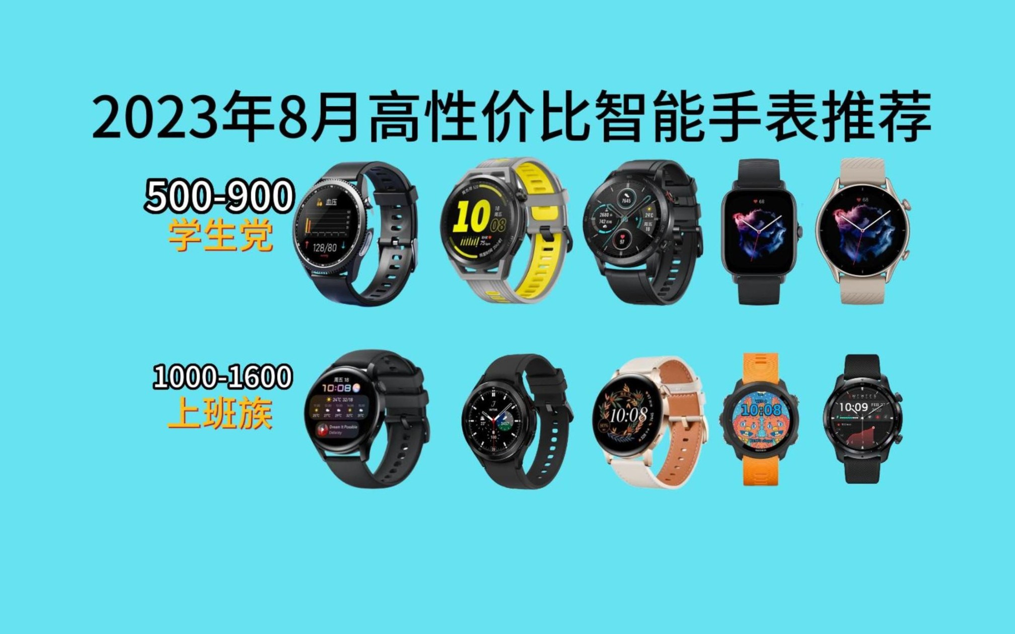 2023年8月高性价比智能手表推荐|精选10款500、600、700、800、900、1000价位选购清单.哔哩哔哩bilibili