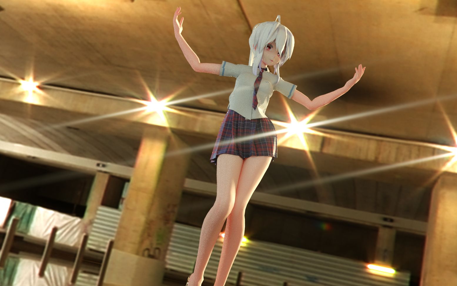 【c4d/服装配布/布料解算】校服弱音姐姐 haku(stay tonight heaven
