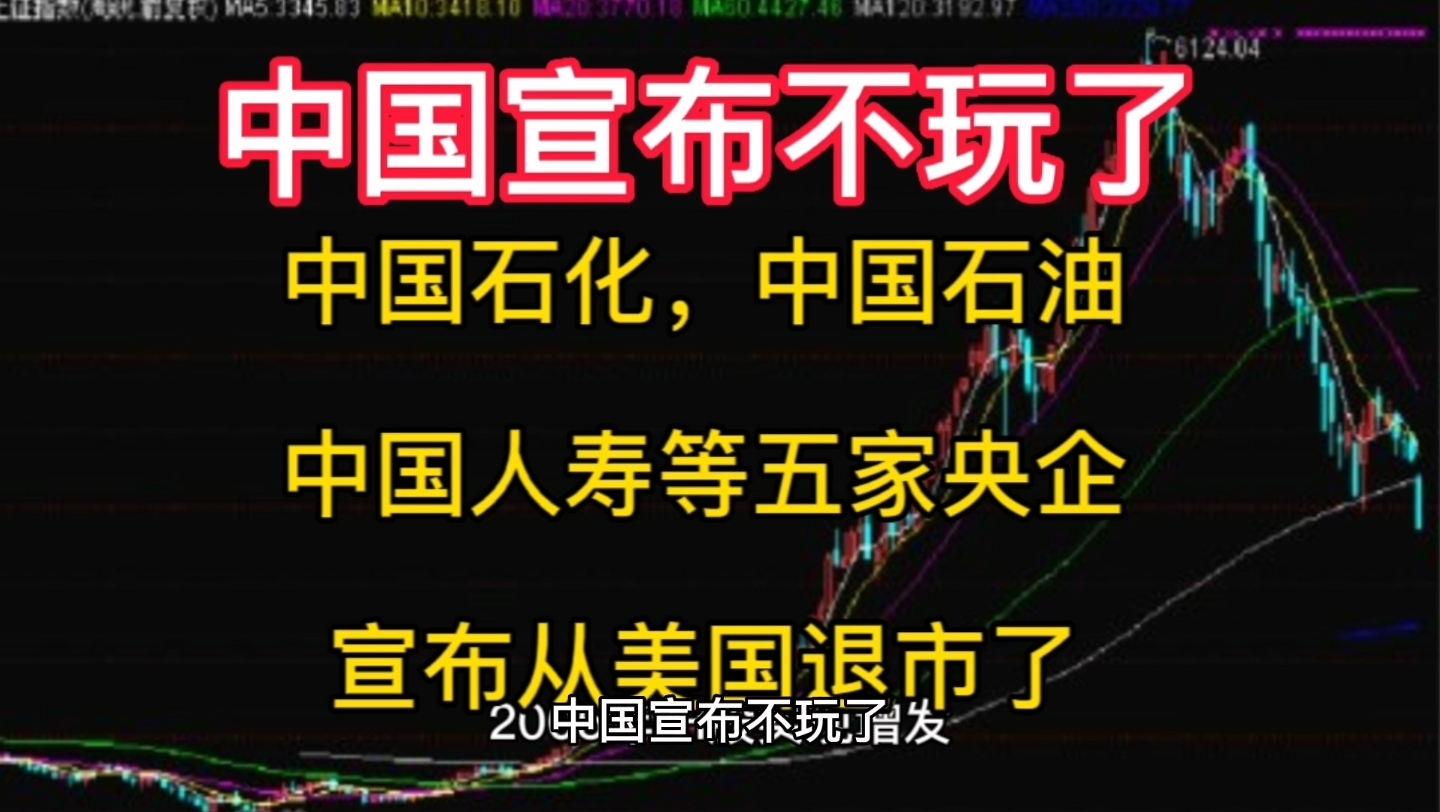 中国宣布不玩了,中国石油,中国石化,中国人寿等五家央企,宣布从美国退市,不玩了.哔哩哔哩bilibili