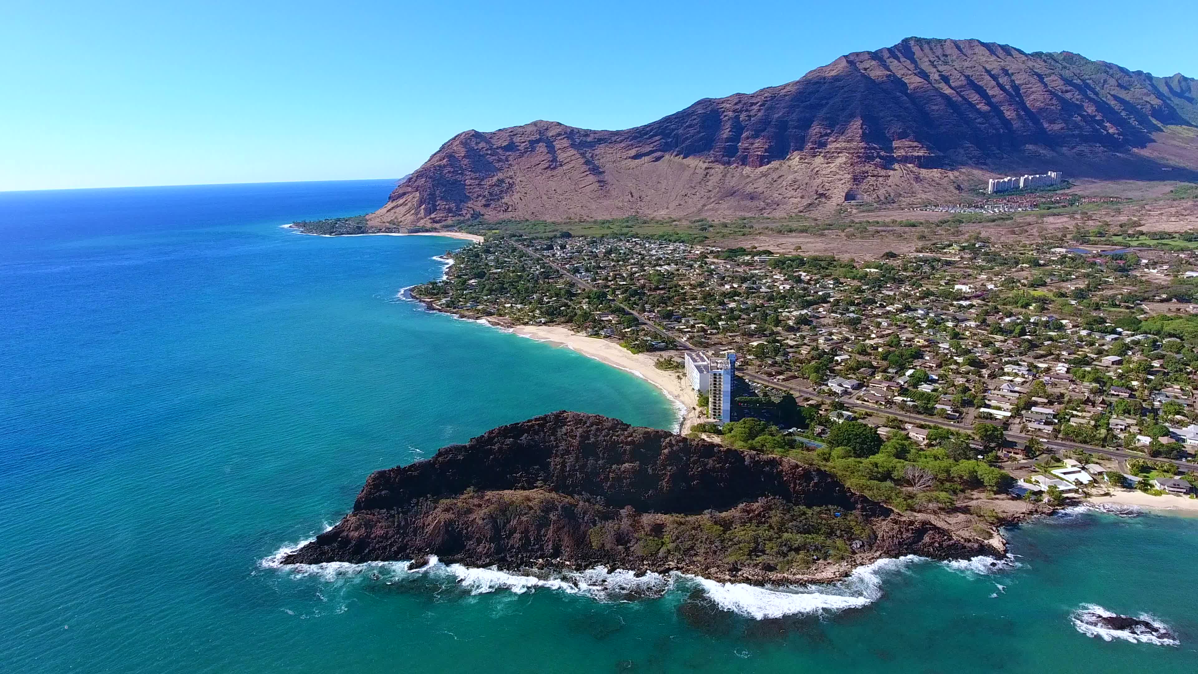 夏威夷摄影旅游 航拍欧胡岛西海岸 mauna lahilahi, makaha,oahu